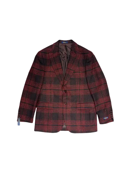 Bellucci B763 Sandro Plaid Blazer Red/Black Everyday Urban Style All Weather Piece