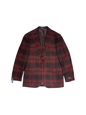 Bellucci B763 Sandro Plaid Blazer Red/Black Flexible Side Gussets