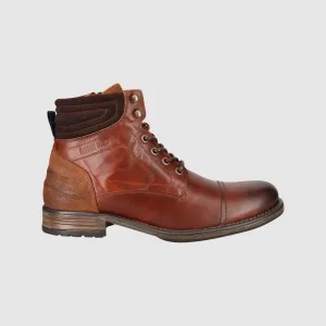 Benson Lace Up Boots Cognac Suede Minimal Build