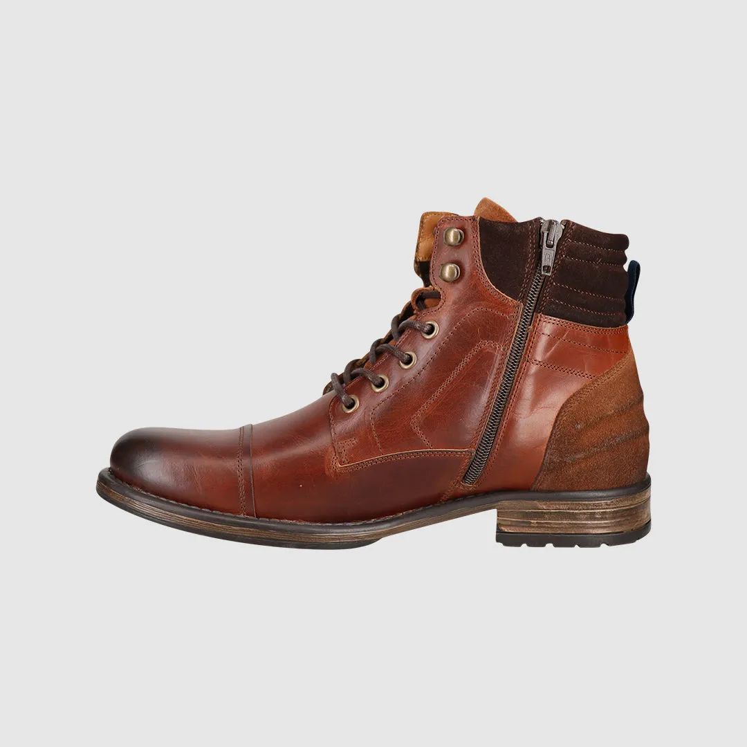 Benson Lace Up Boots Cognac Country Side