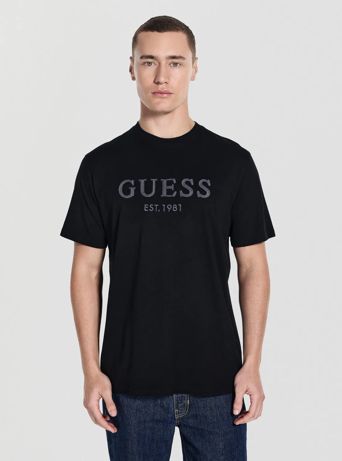 Black Guess Box Logo T-Shirt Classic Trend Look