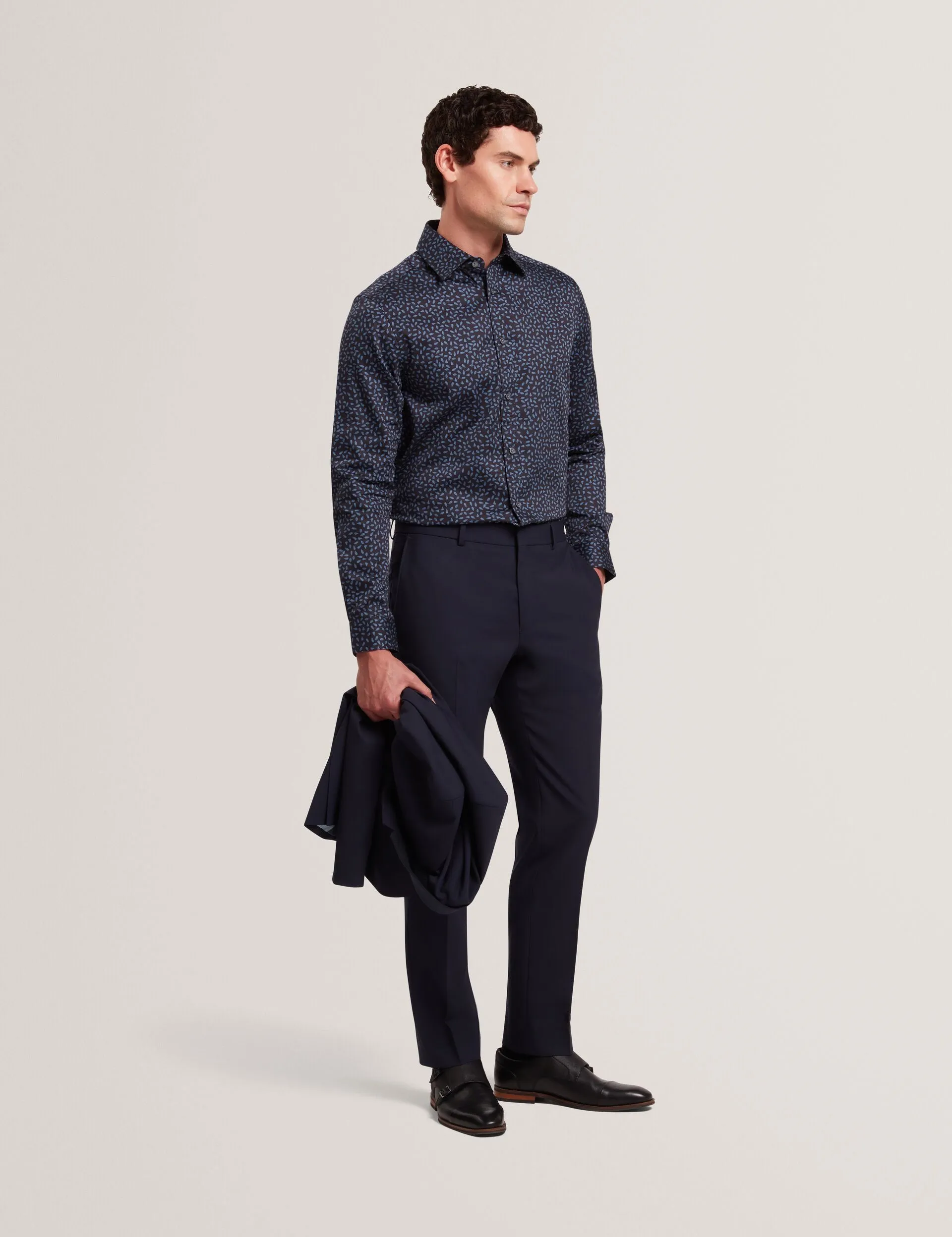 Oversized style Smooth Texture BLOCKLY | NAVY