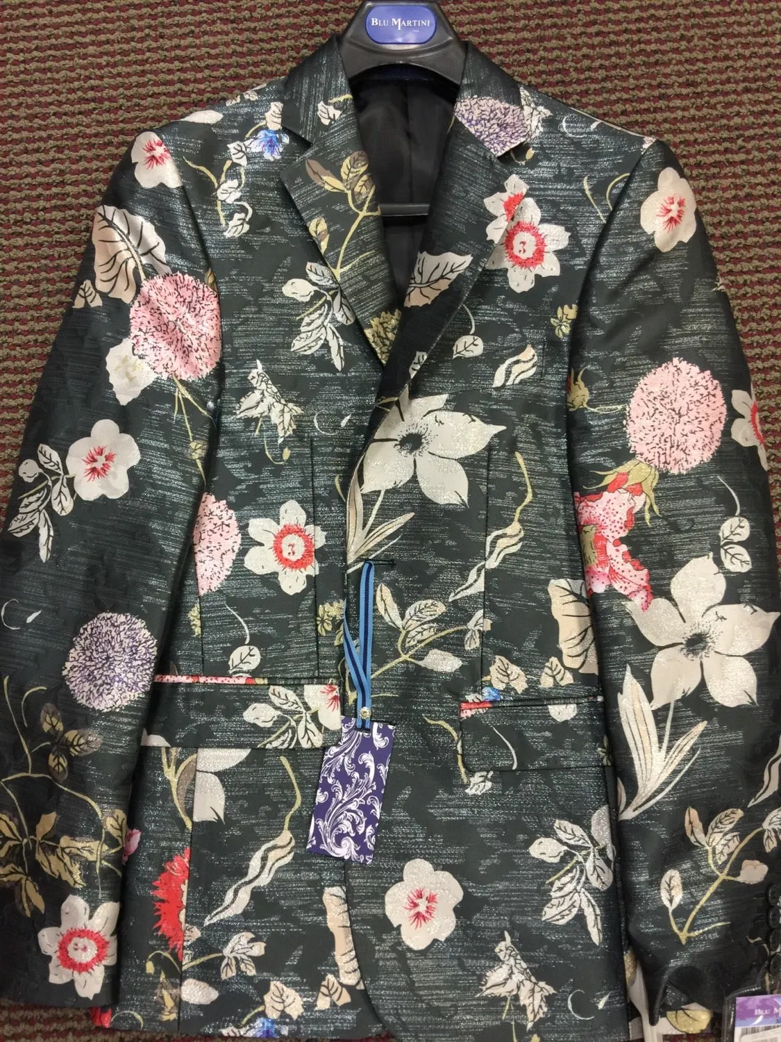 snap closure BLU MARTINI I 9256 COUNTY SPORT COAT I MULTI COLR