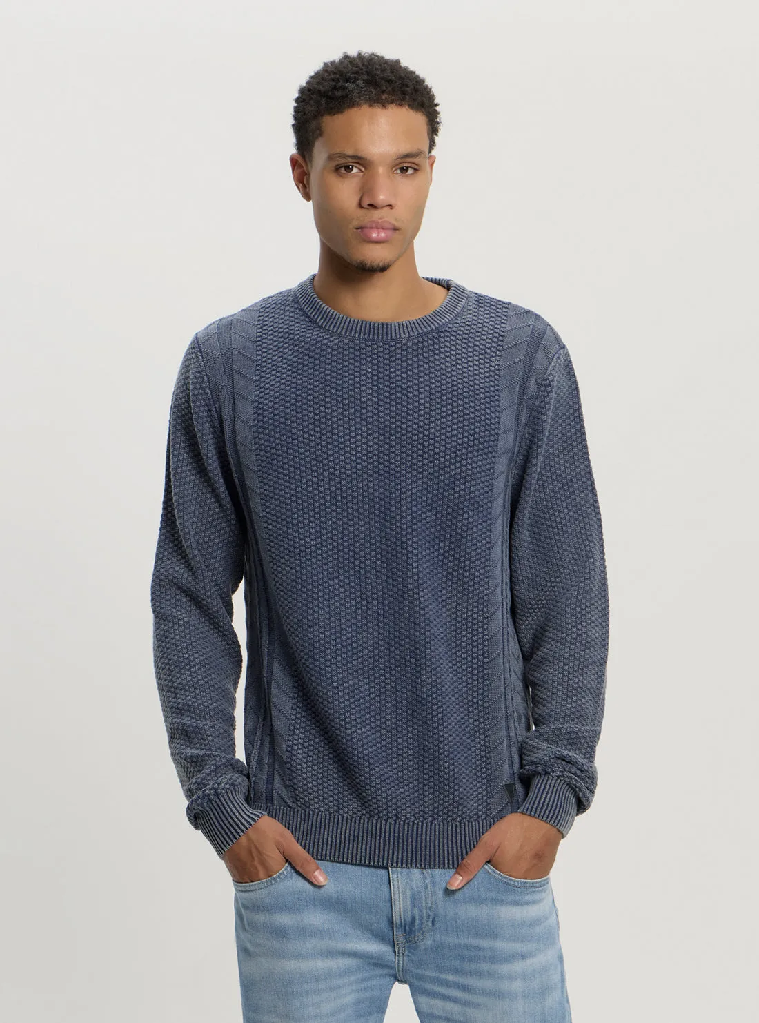 Chill Style Blue Marine Cable Knit Jumper