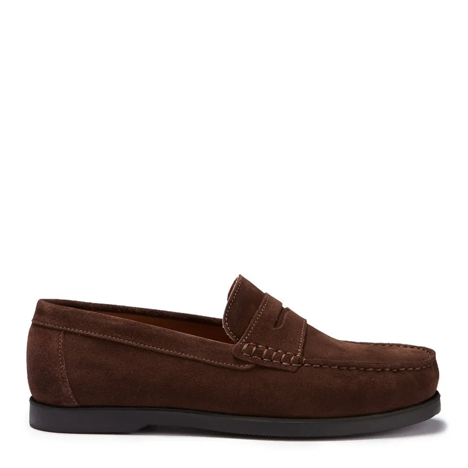 Slip-On Style Boat Loafers, brown suede