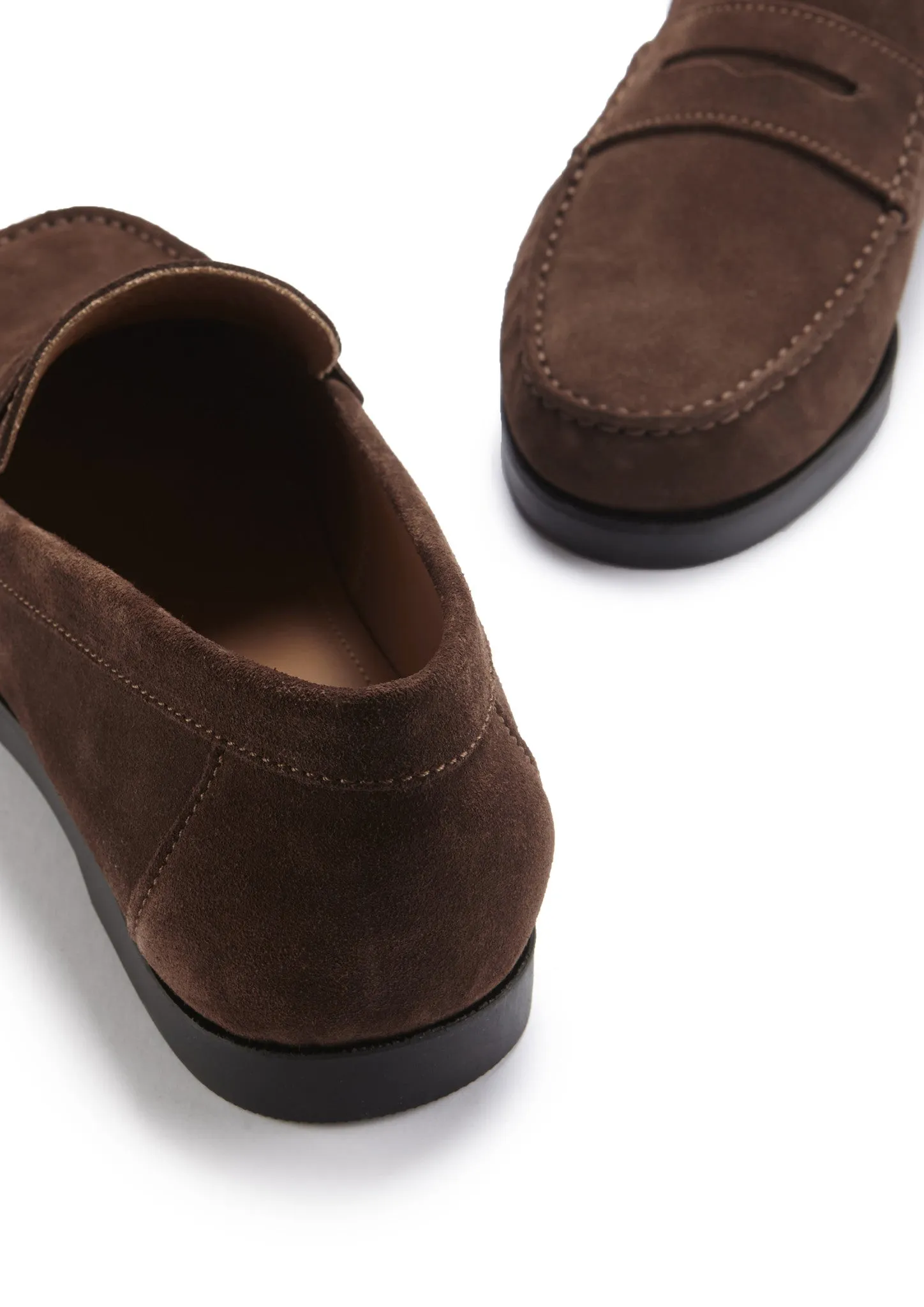 Boat Loafers, brown suede Step Firm Casual Style Slip-ons