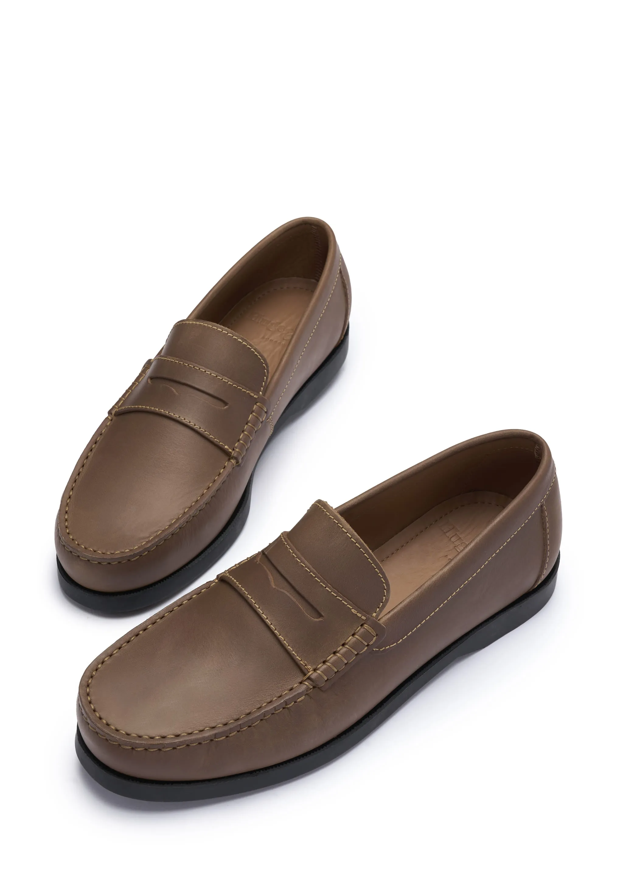 Daily Comfort Boat Loafers, light brown leather