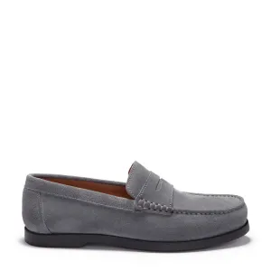 Anti Odor Office-Ready Shoes Boat Loafers, slate grey suede
