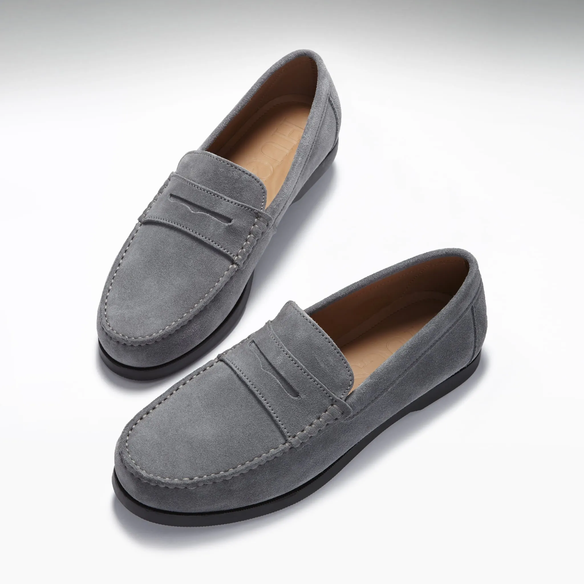Boat Loafers, slate grey suede Season Flex
