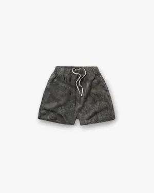 Initial Overdye Realtree? Camo Mesh Shorts - Overdyed Black Casual Flex Durable Quality