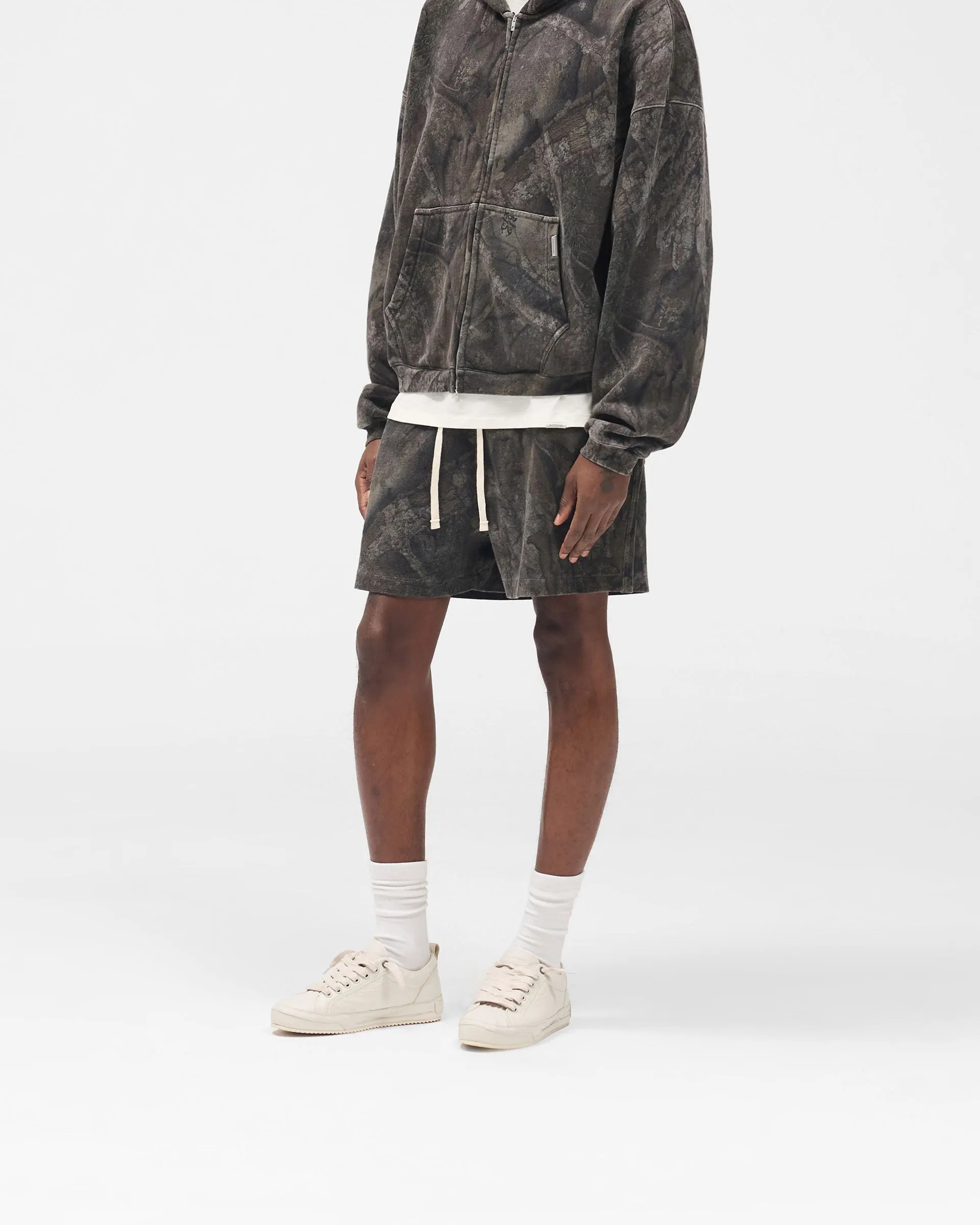 Initial Overdye Realtree? Camo Mesh Shorts - Overdyed Black Chafe Resistant Seams DoubleStitchedSeams