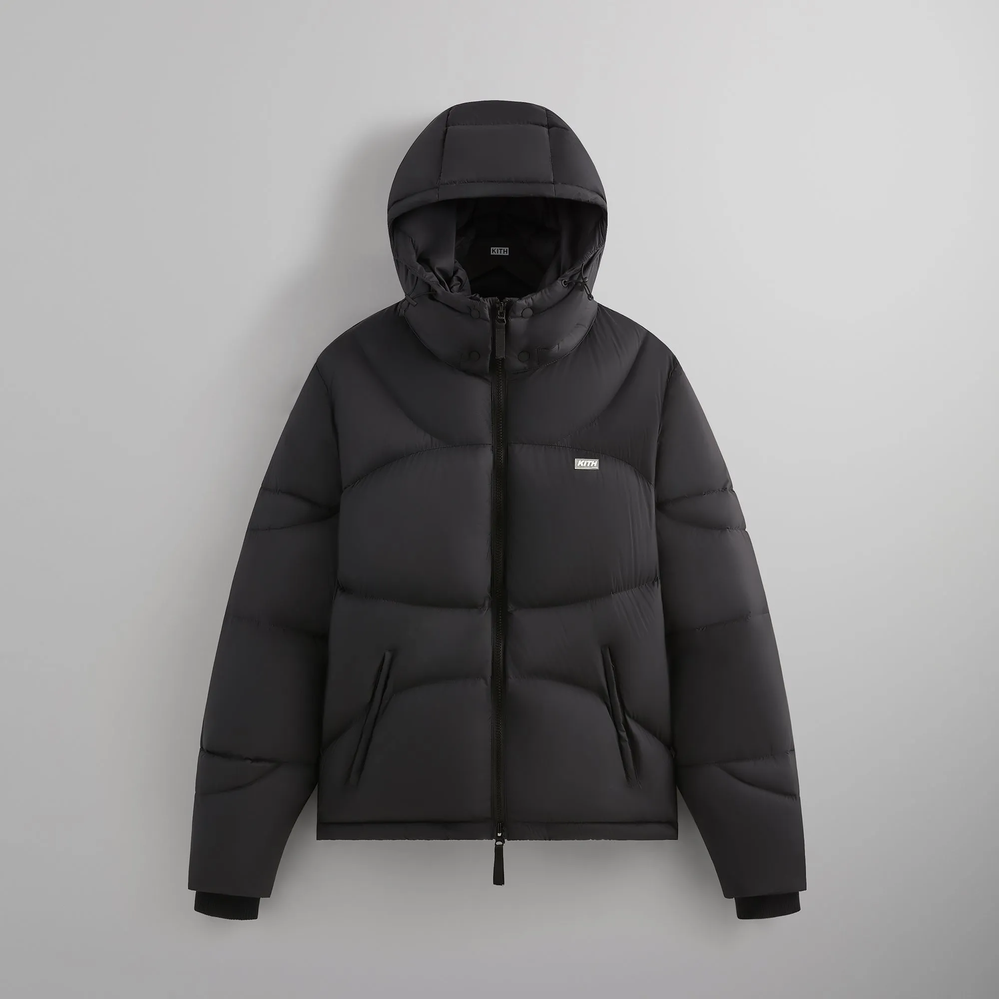 Kith Matte Stretch Taffeta Corey Puffer - Black Snag Free Knit