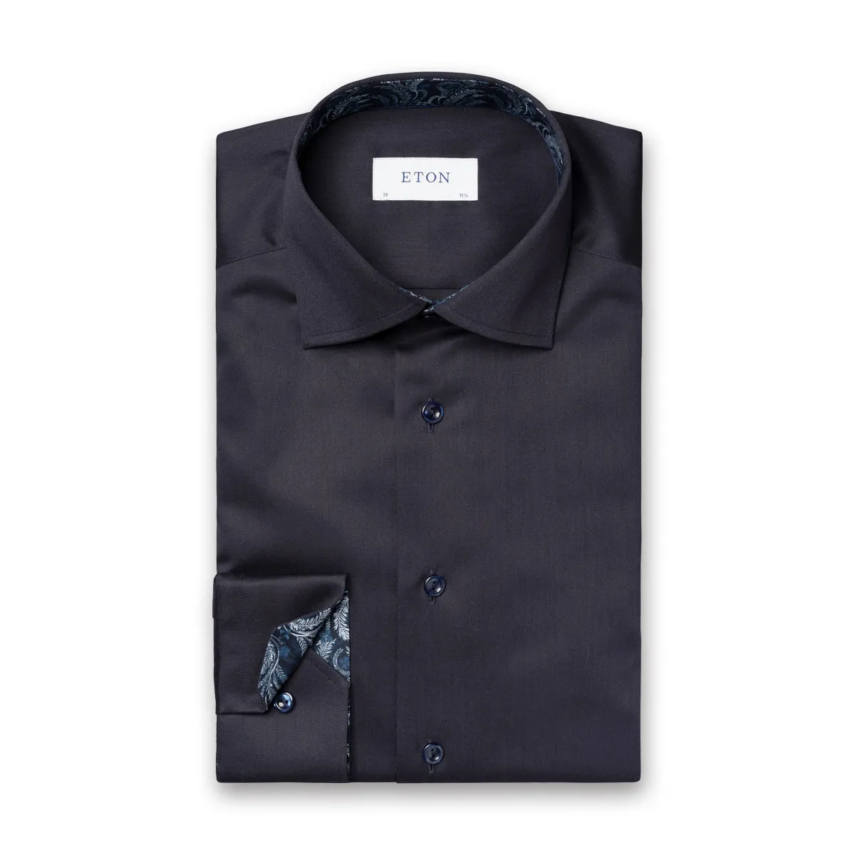 Eton - Slim Fit Floral Effect Shirt in Navy Sleepwear Mix-And-Match