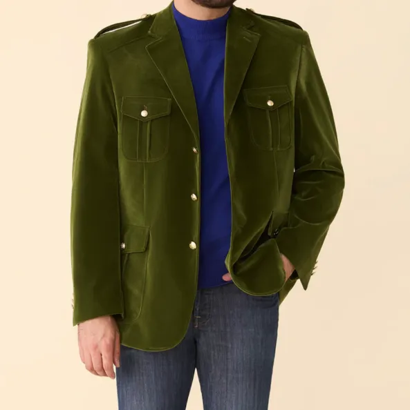 Lightweight Material Thermal Insulation Layer Inserch BL-569 Velvet Military Jacket Olive