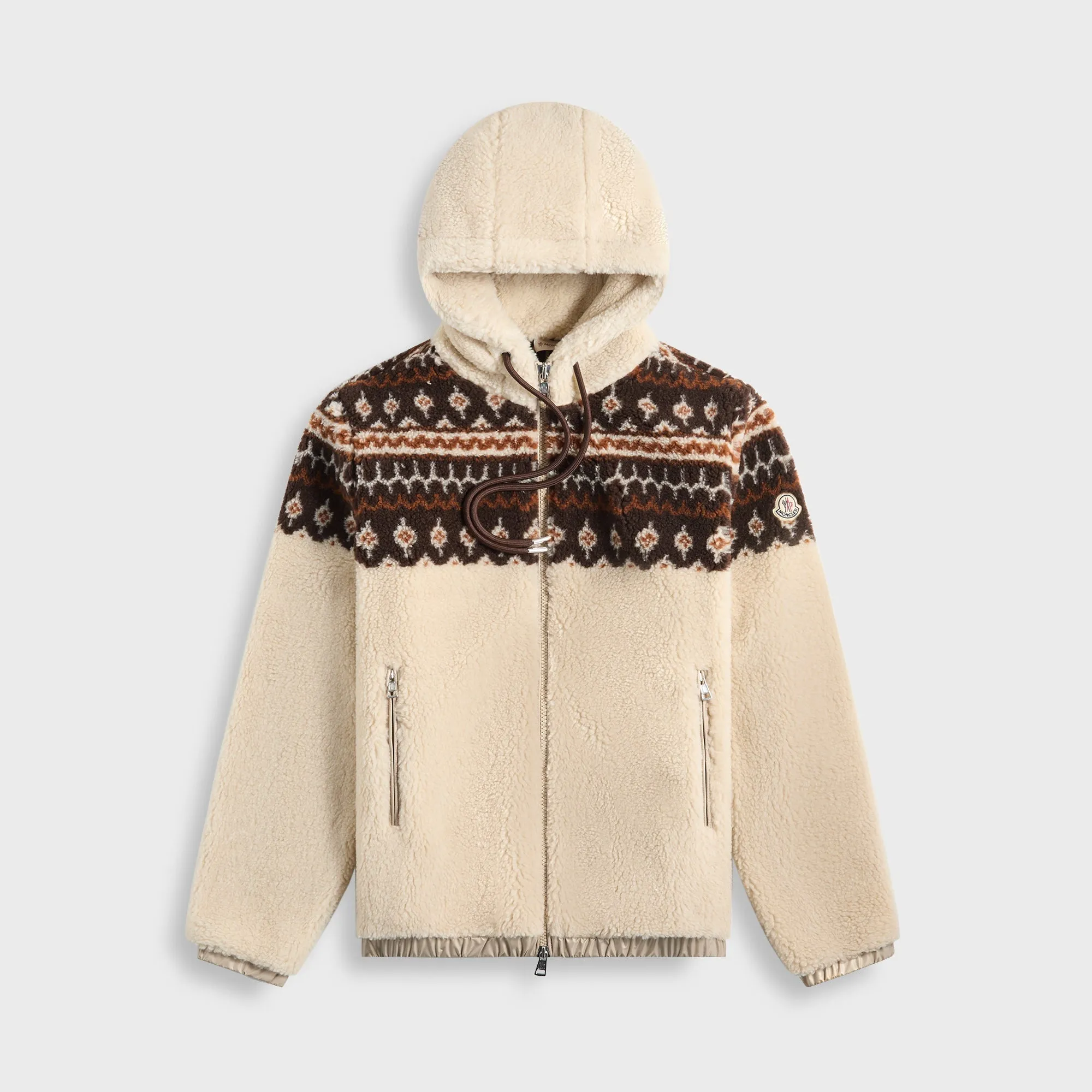 Non Irritating Lining AdjustableCuffs Moncler Zip Up Cardigan - Tan