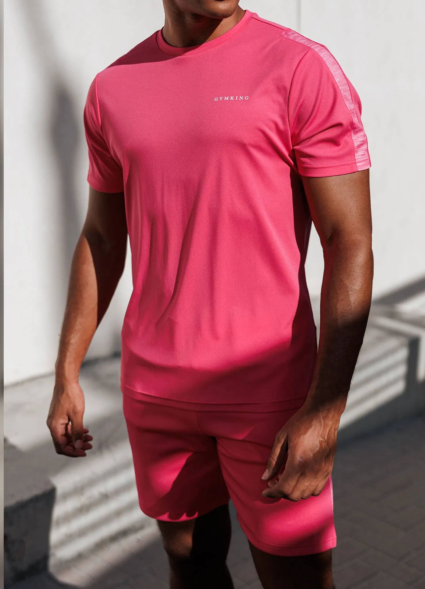 Comfortable and Chic Gym King Core Plus Poly 2.0 Tee - Pink