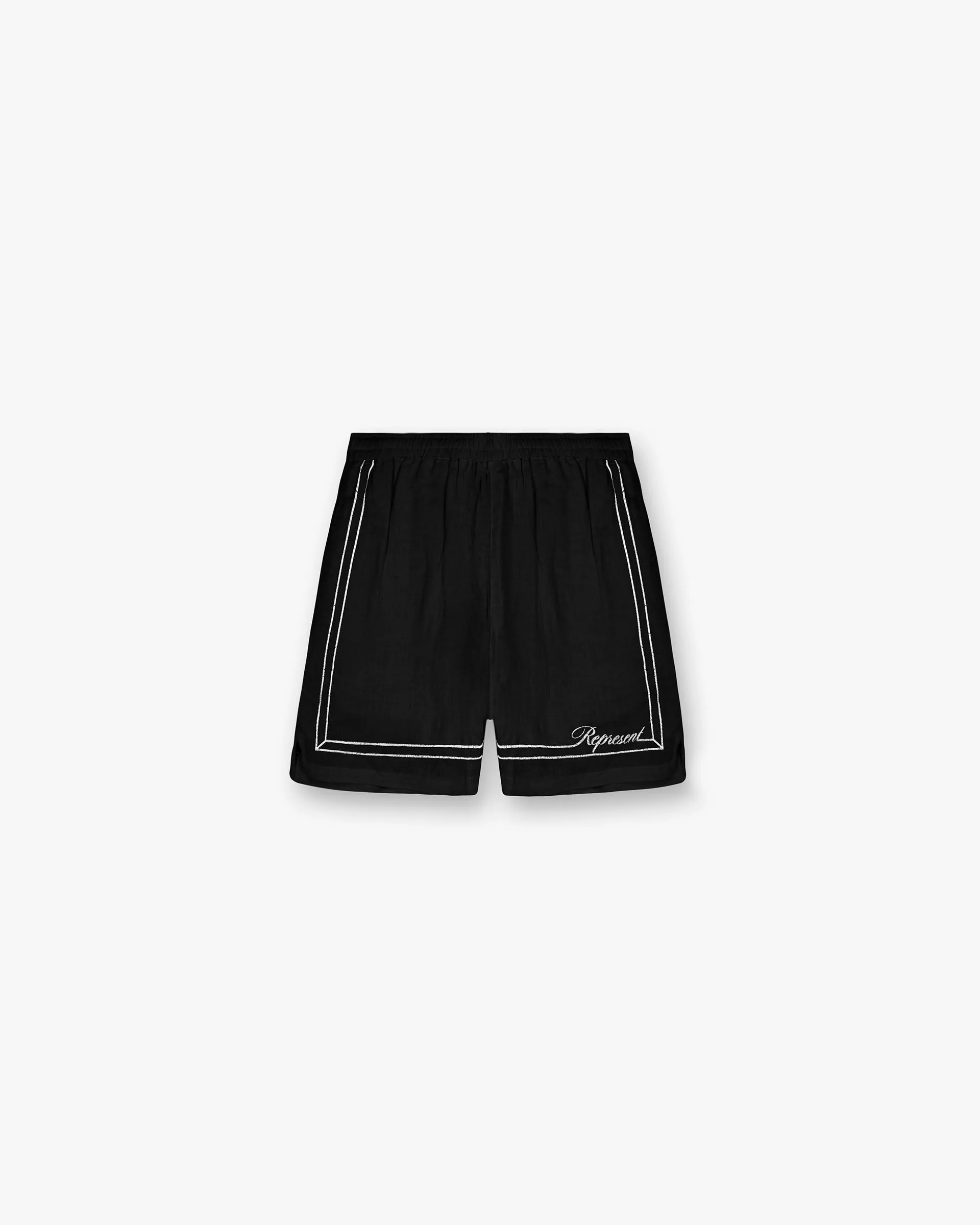 Border Short - Jet Black Casual Design Breathable Flex