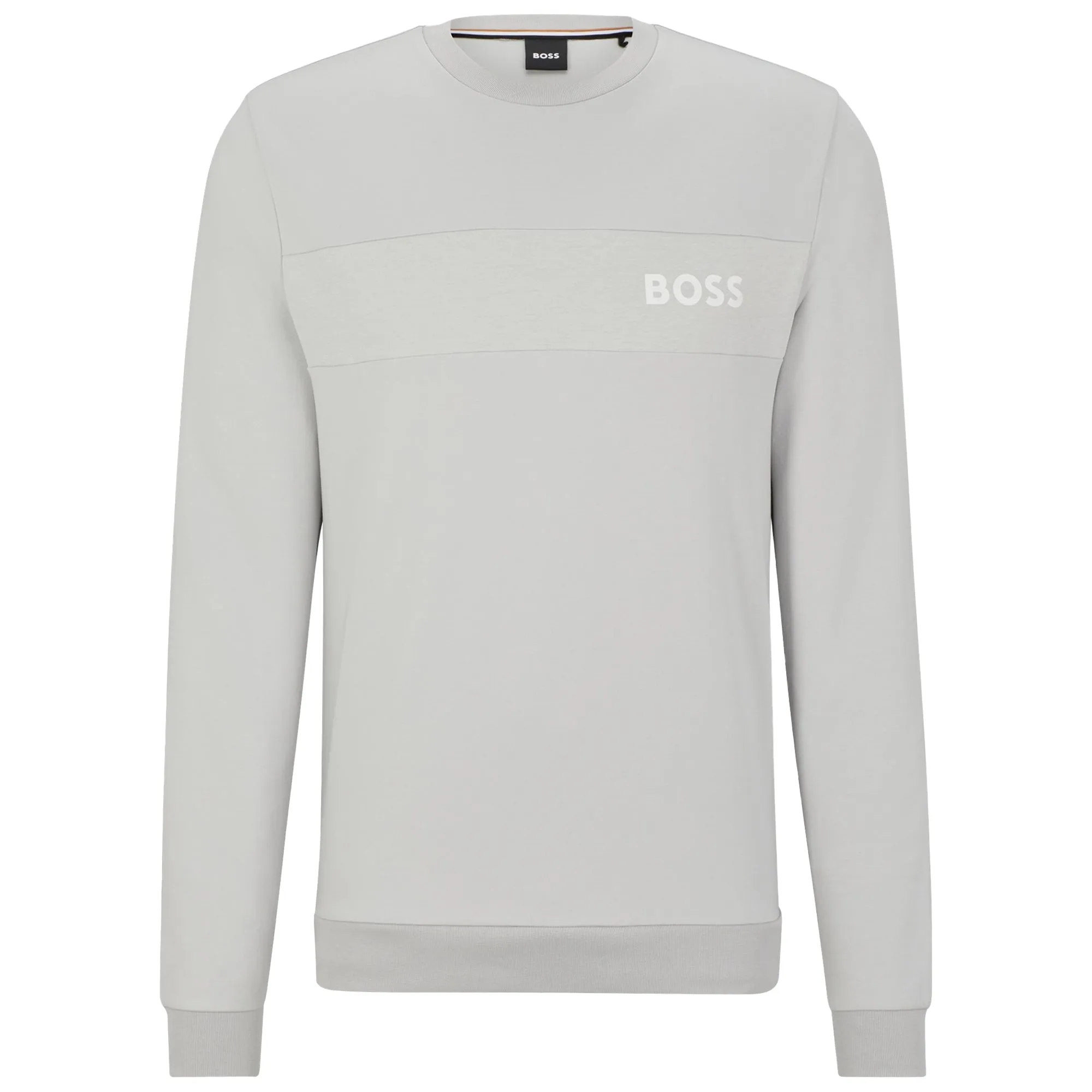Boss Cotton Blend Crew Neck Sweat - Light Grey Modern Active product patchwork creativity