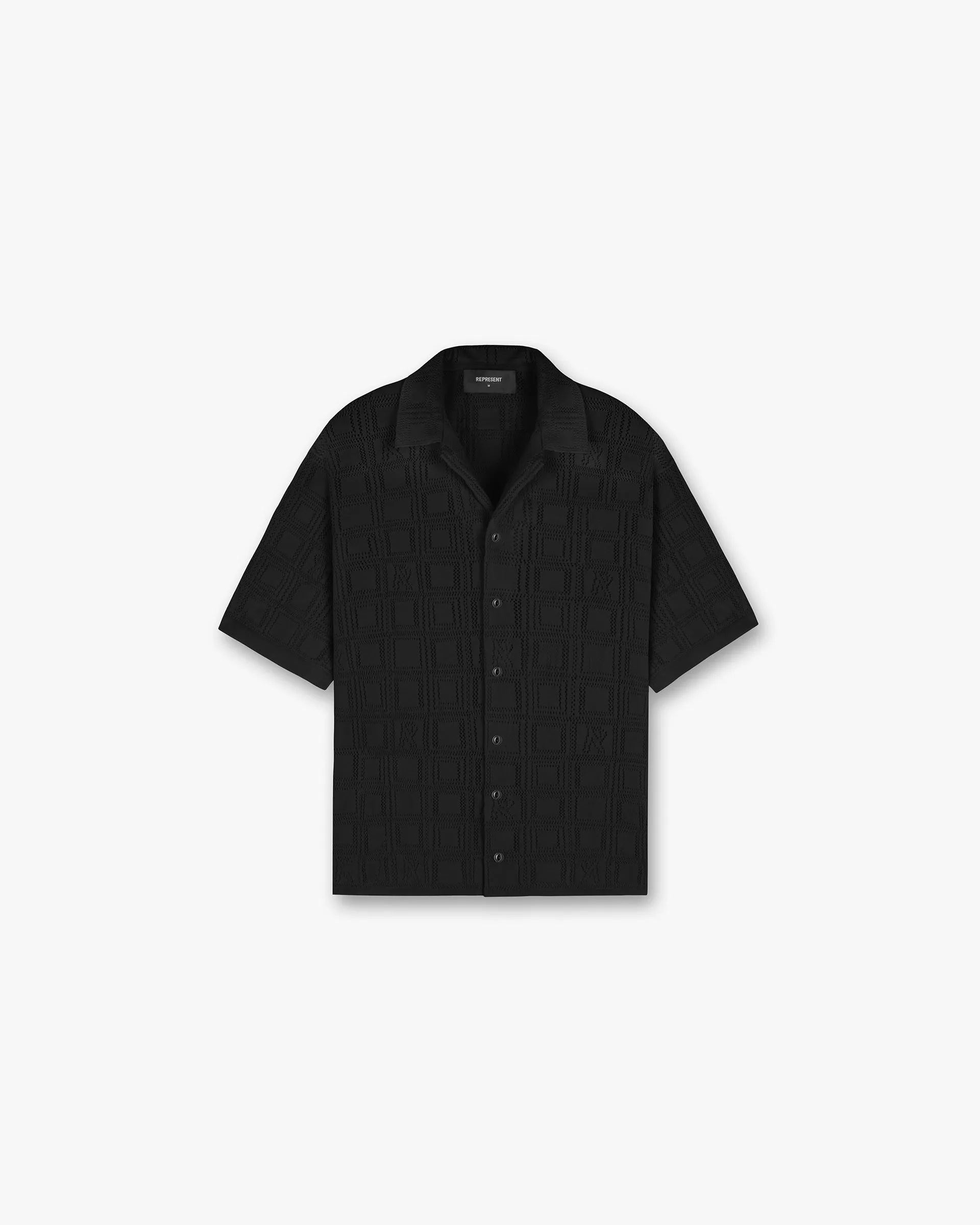 Lace Knit Shirt - Black Clean Edge Trim