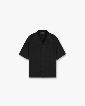 Lace Knit Shirt - Black Clean Edge Trim