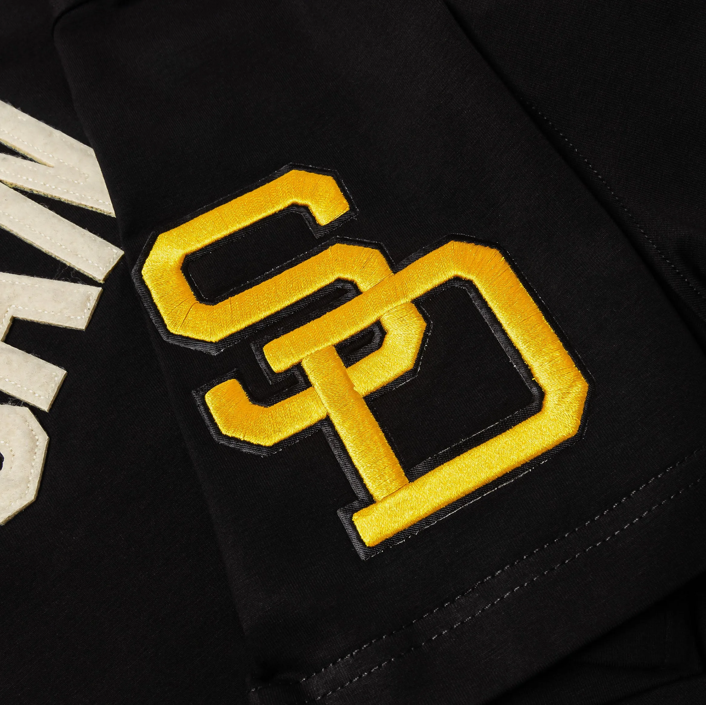 Flexible Shoulder Seams Low Impact Processing MLB San Diego Padres Original Mens Short Sleeve Shirt (Black/White)