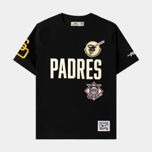 MLB San Diego Padres Original Mens Short Sleeve Shirt (Black/White) Moisture Wicking Fabric Smooth Look