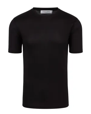 Flexible Fit Adult sophistication Zattura Short Sleeve Mercerised T-shirt (Black)