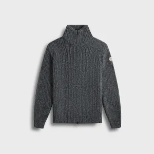 Glow In The Dark Trim Moncler Zip-Up Cardigan - Grey