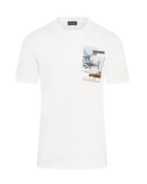Paul & Shark Printed & Embroidered Aqua Touch Cotton Short Sleeve T-shirt (WHITE) Versatile Style Trendy Basics