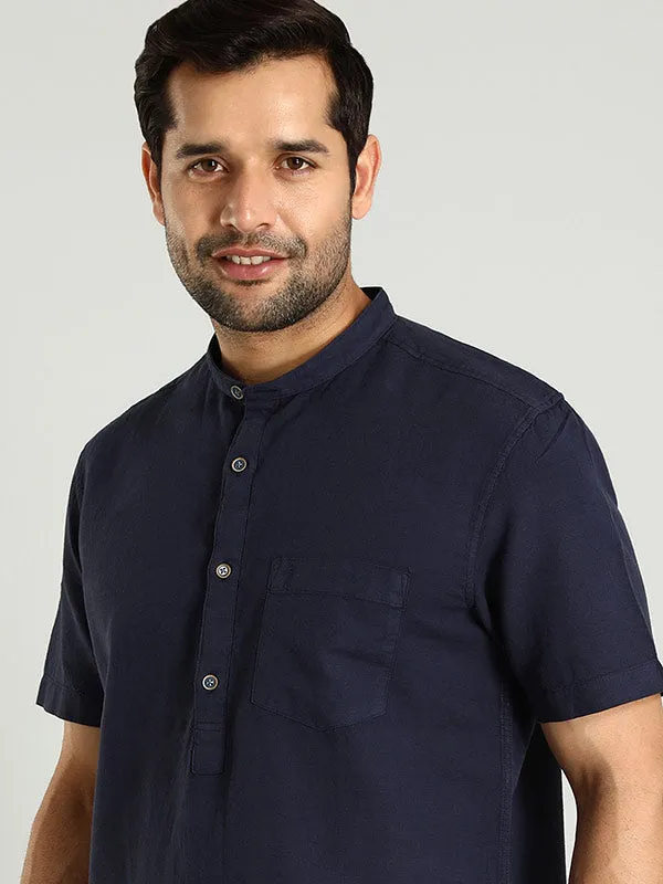 Men Solid Half Sleeve Cotton Blend Shirt Relaxed Comfort Quality Material