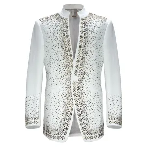 Bright Lights Blazer WHITE/GOLD Flexible Waistband SeamlessBonding