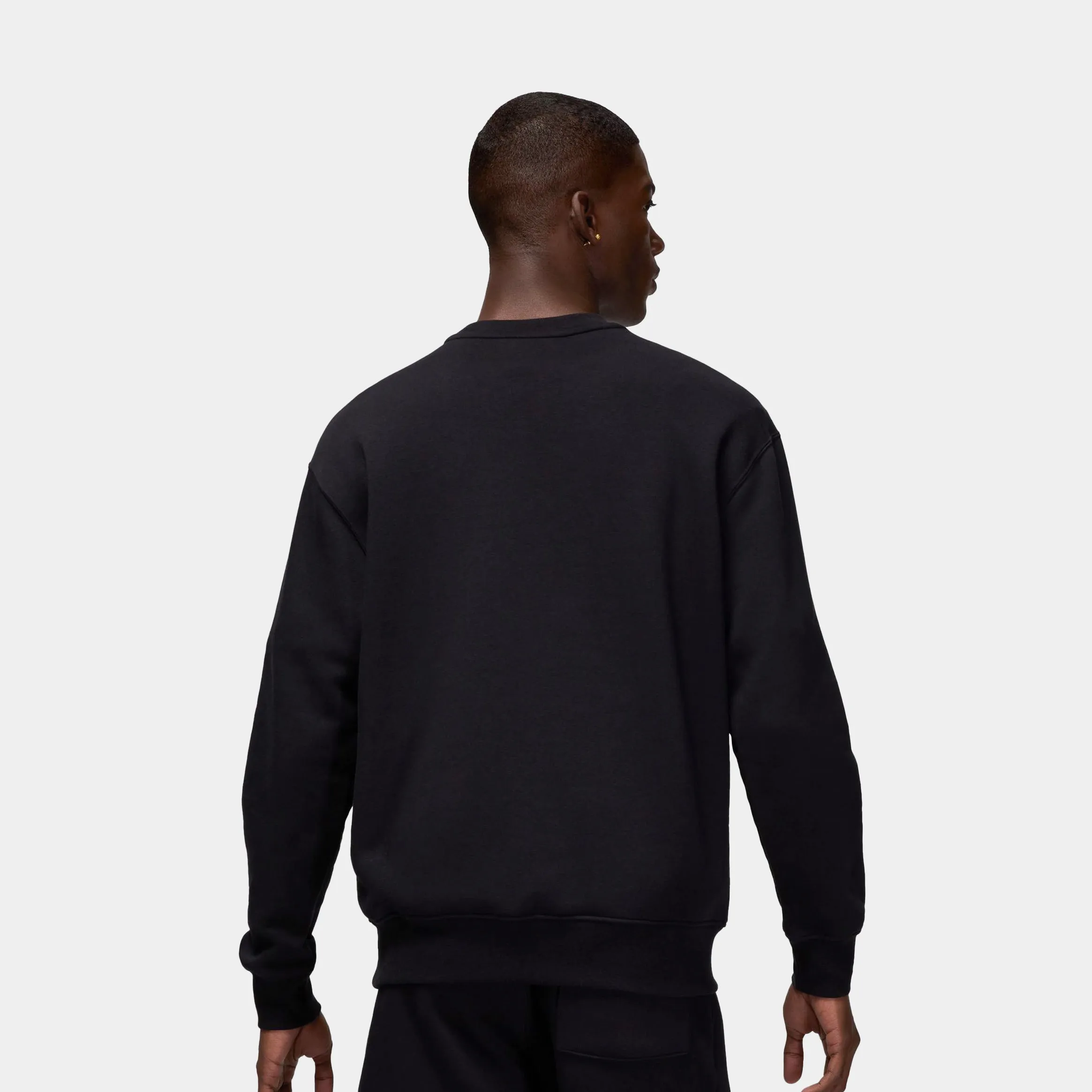 Stylish and Cozy Relax Fit Design Brooklyn Fleece Crew Mens Sweatshirt (Black/White)