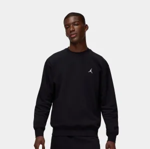 Micro Perforated Fabric Brooklyn Fleece Crew Mens Sweatshirt (Black/White)