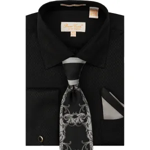 elegant design Matte Look BRUNO CONTE SHIRT & TIE SET/Bc1174