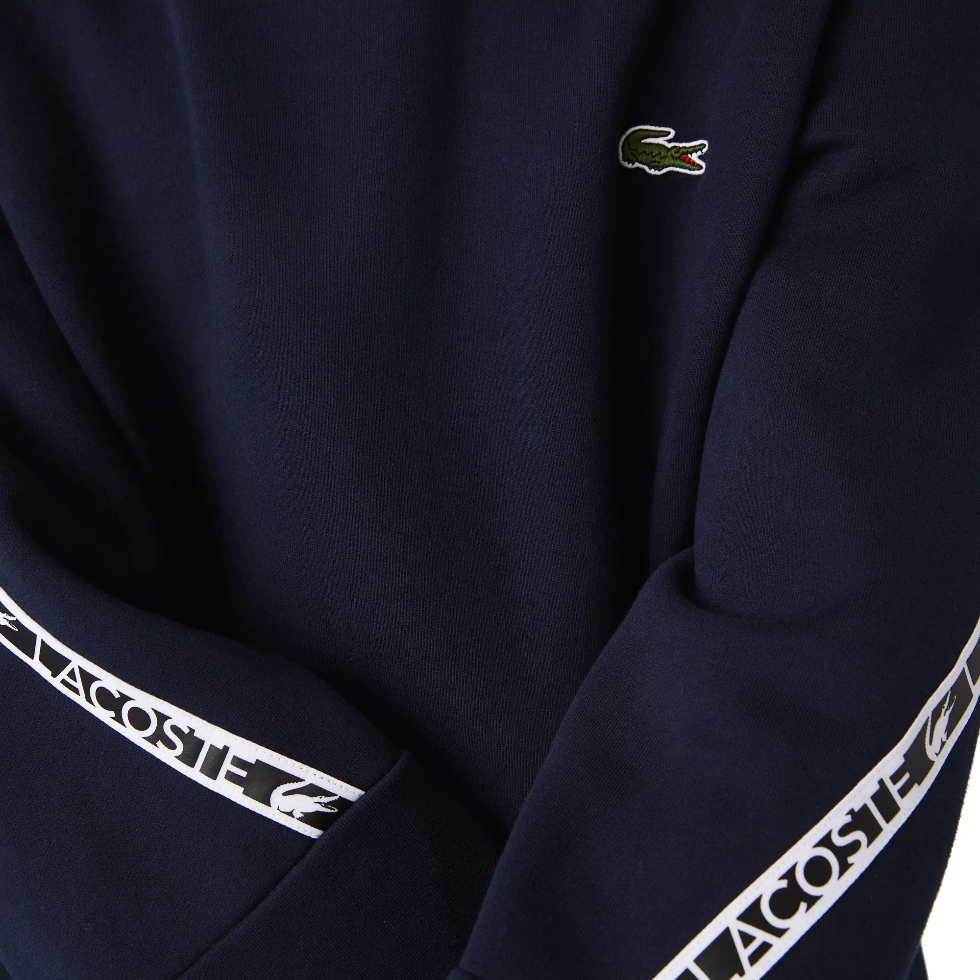 Easy Wear Trendy Layered Lacoste Tape Sleeve Crew Sweat SH9884 - Navy