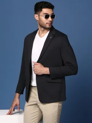 Sporty Layers Men's Black Single Breasted Slim Fit Casual Blazer