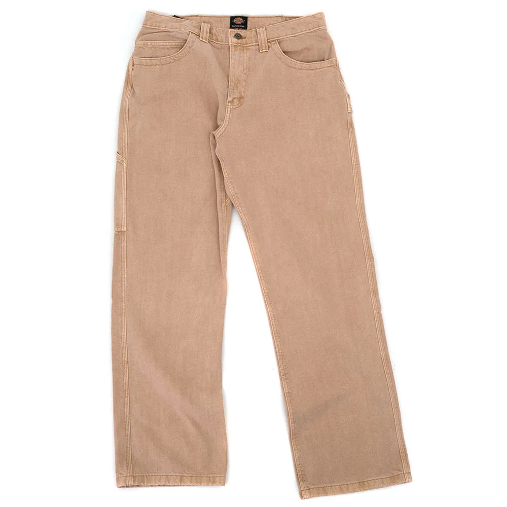 Flexible Waist Skateboarding Relaxed Fit Utility Jeans (Khaki)