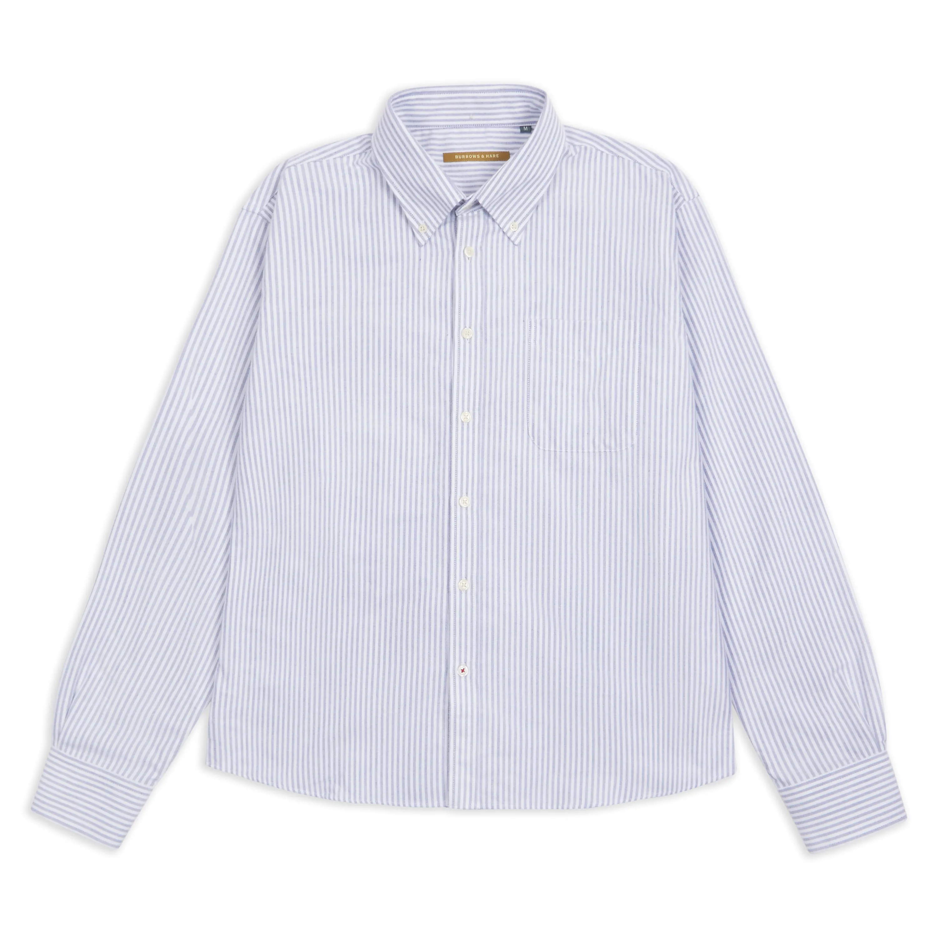 Lightweight Wear Button-down Cotton Oxford Shirt - Navy Stripe