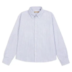 Lightweight Wear Button-down Cotton Oxford Shirt - Navy Stripe