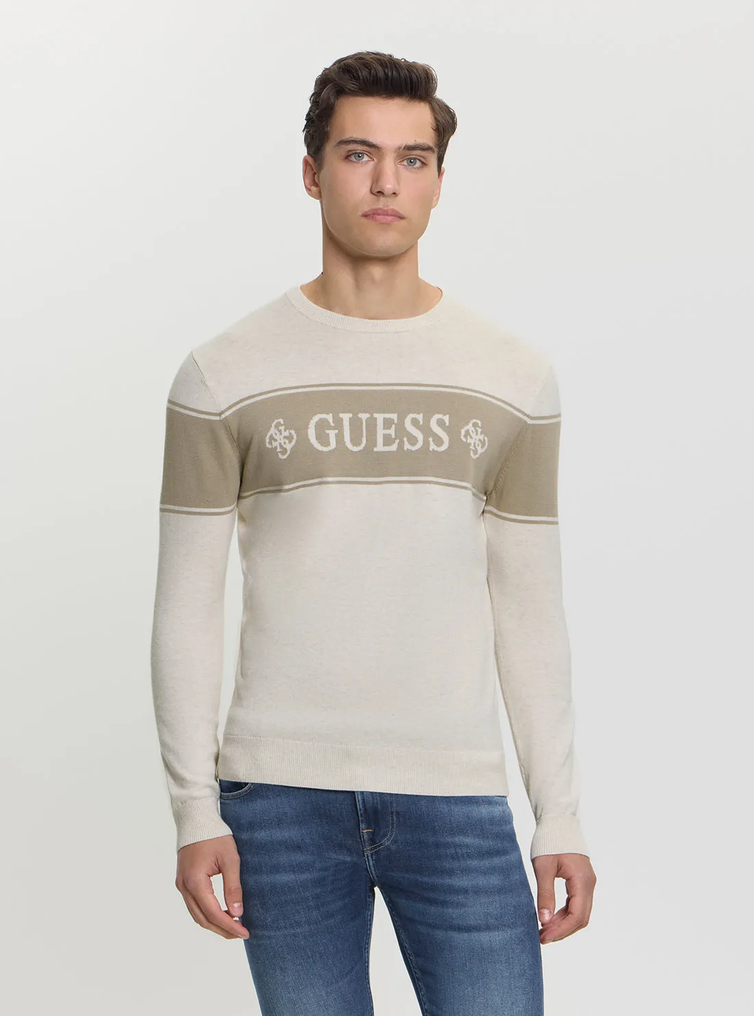 Eco Beige Geoffrey Logo Sweater Product improvement