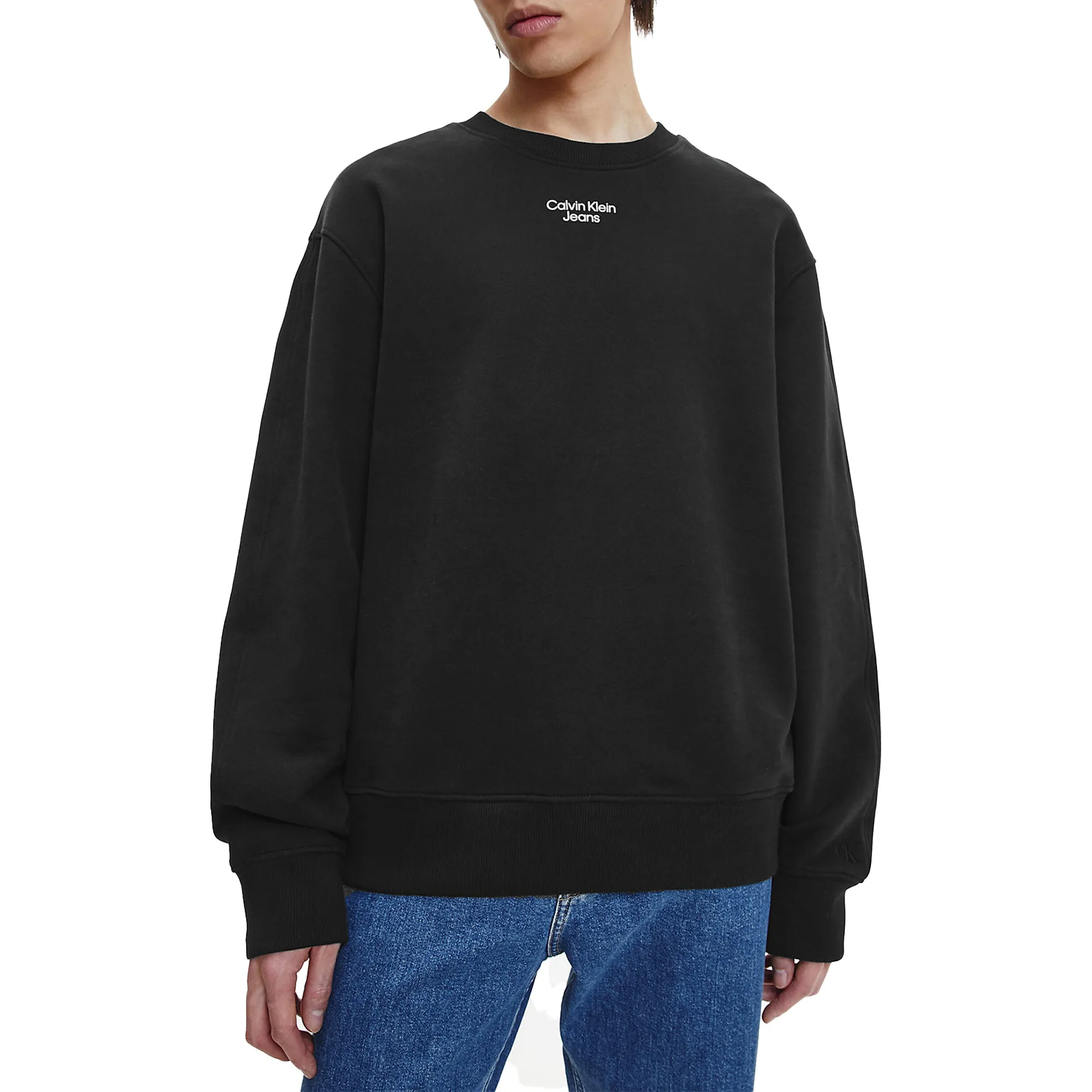 appropriate for sunny days Calvin Klein Stacked Logo Crew Sweat - Black