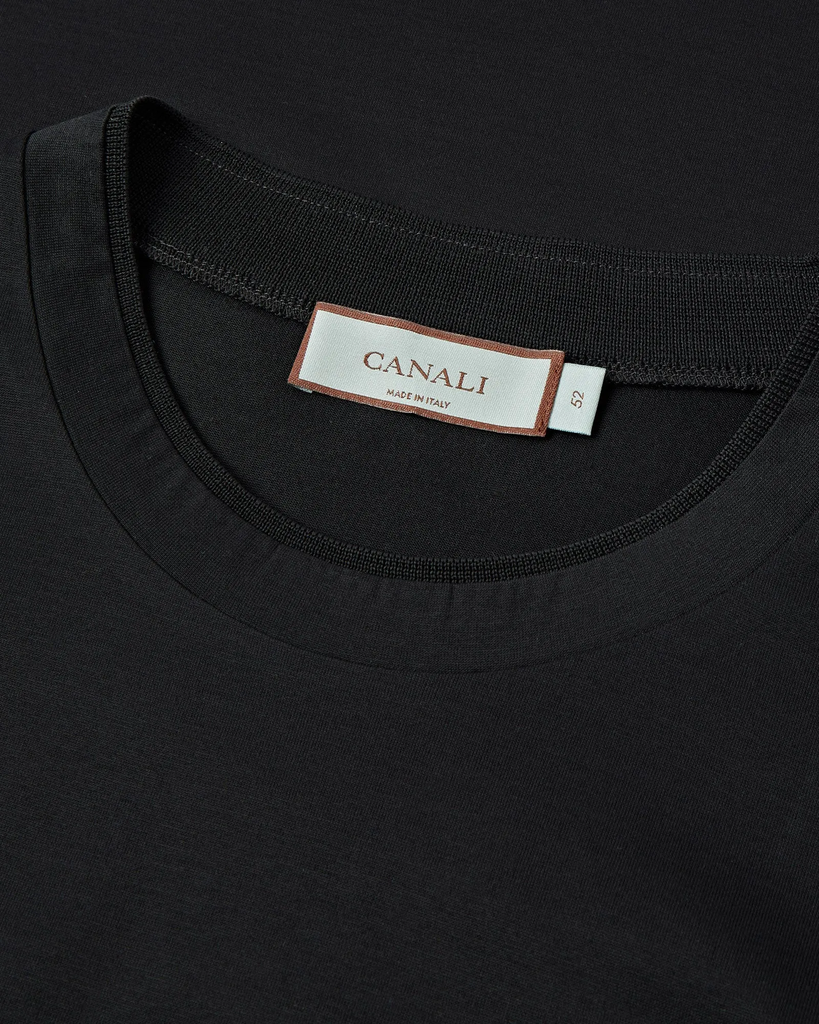 Sleek Layer VintageWash Canali Double Mercerised Short Sleeve T-shirt (Black)