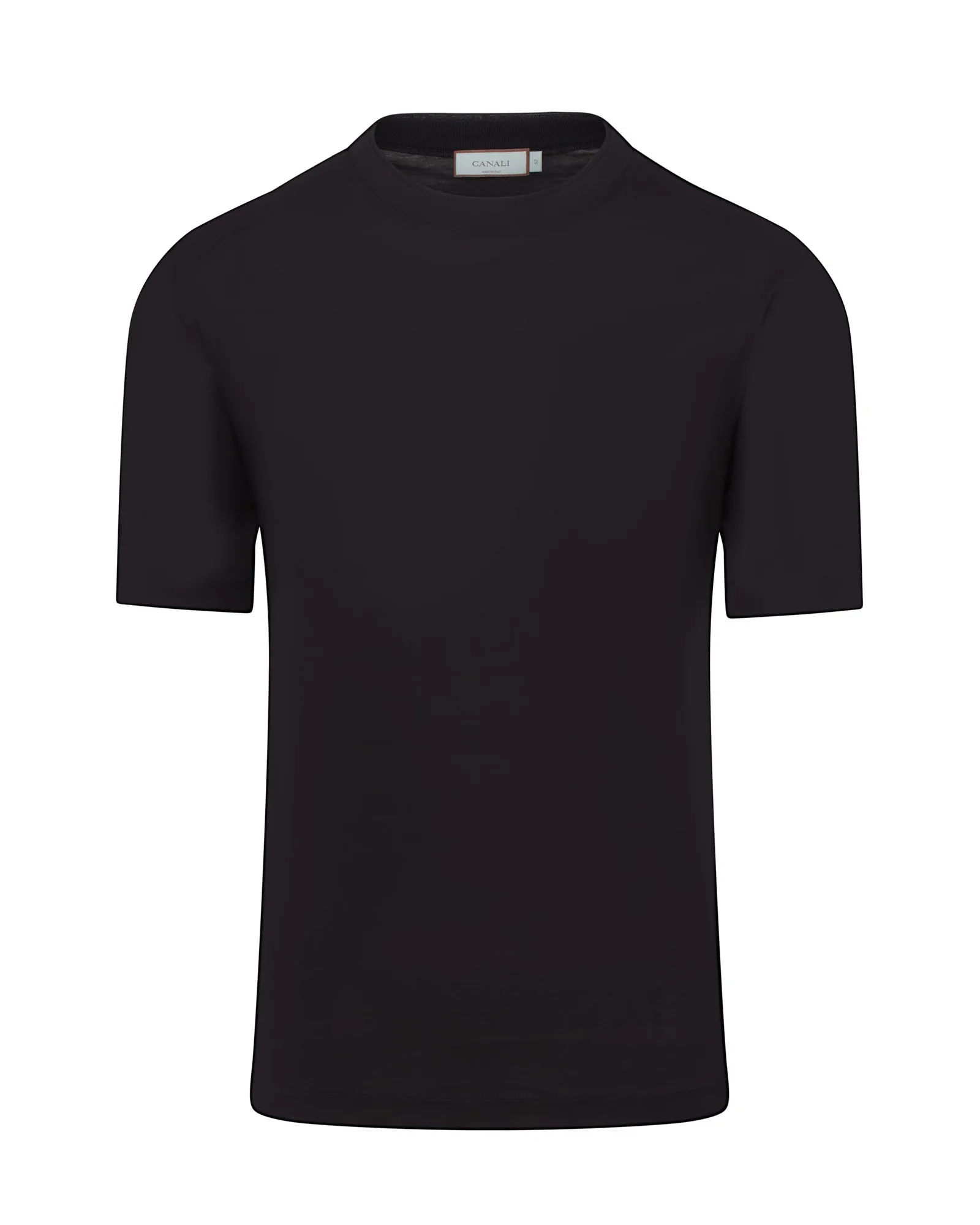 OdorResistantTechnology Street Casual Look Canali Double Mercerised Short Sleeve T-shirt (Black)