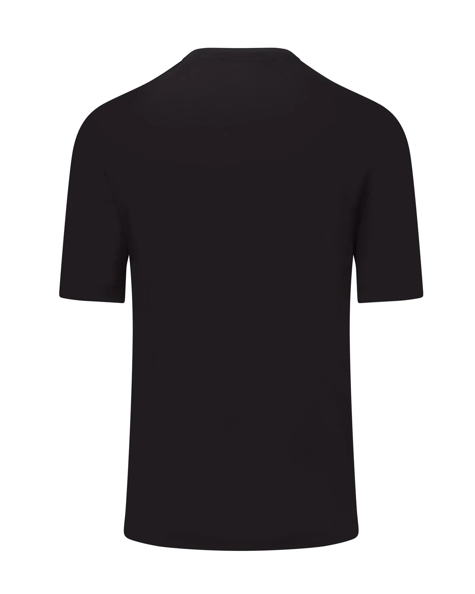 Comfortable Piece Breathable Performance Fit Canali Double Mercerised Short Sleeve T-shirt (Black)