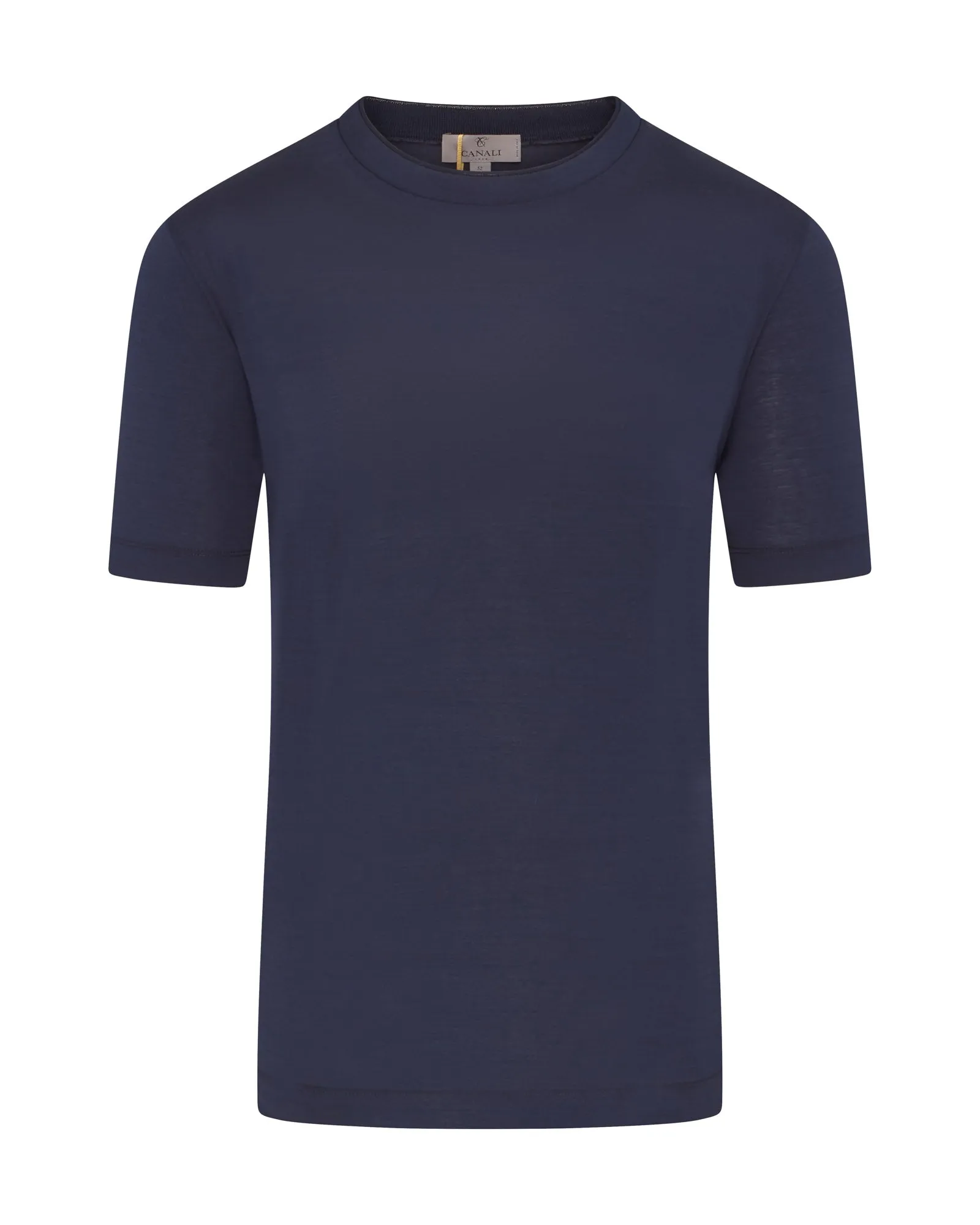 Stylish Fit Canali Double Mercerised Short Sleeve T-shirt (Navy)