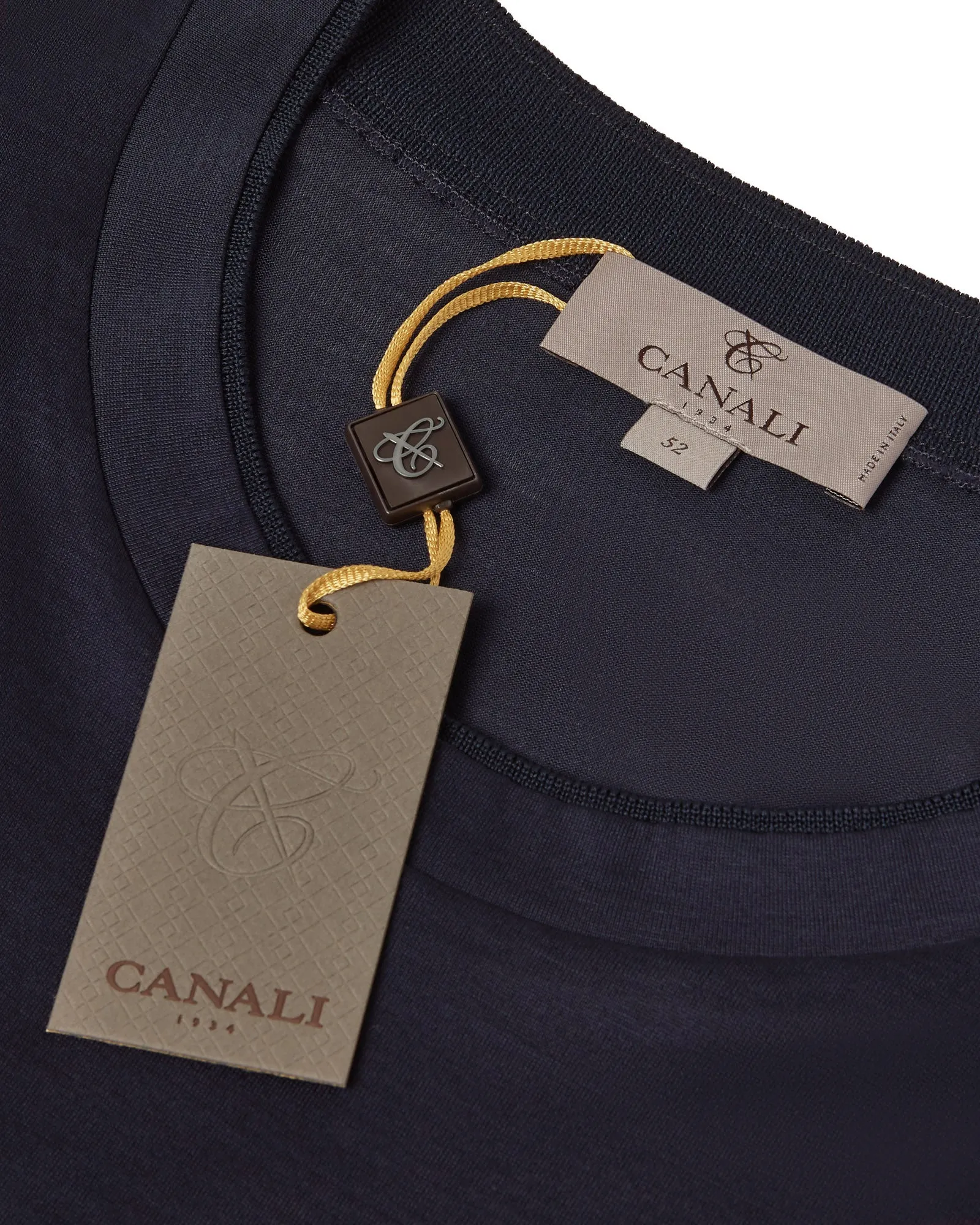 Canali Double Mercerised Short Sleeve T-shirt (Navy) Comfy Fit Wear
