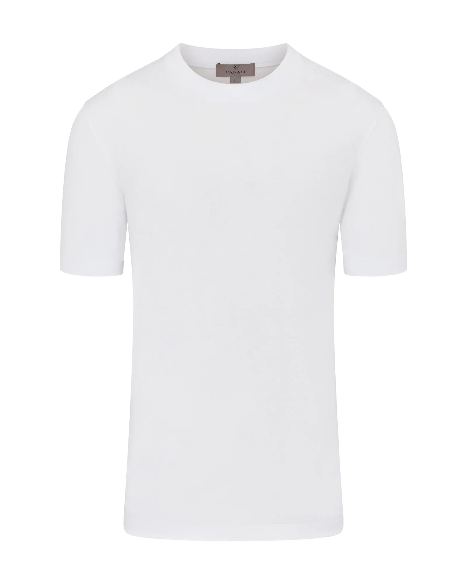 Comfortable And Versatile Canali Double Mercerised Short Sleeve T-shirt (White)