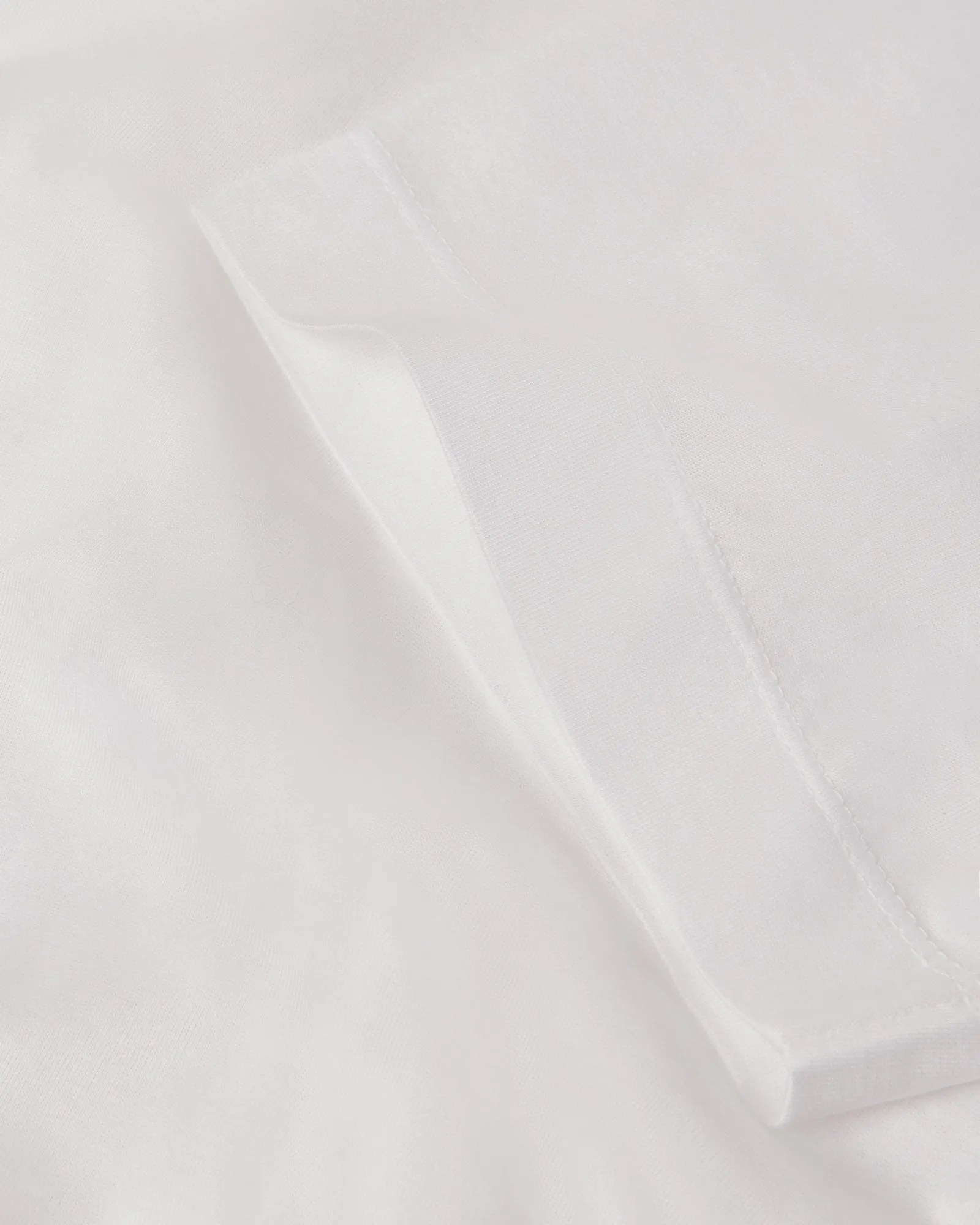 Subtle Details Multi Panel Structure Canali Double Mercerised Short Sleeve T-shirt (White)