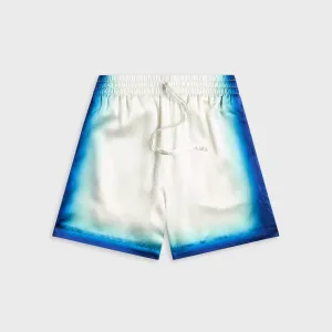 Breathable Liner Secure Pocket Zippers Casablanca Drawstring Shorts - Blue Fade / White