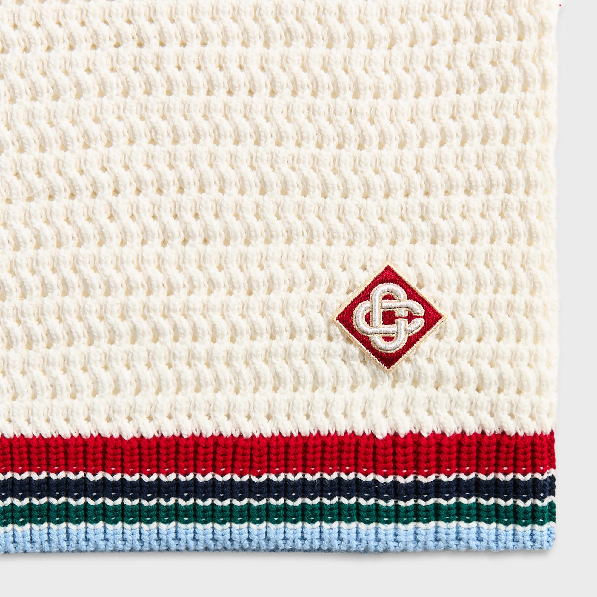 Casablanca Sporty Crochet Short - White Workout Gear